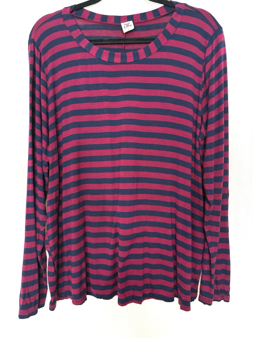 Sew In Love Striped Long Sleeve Tee Size XL